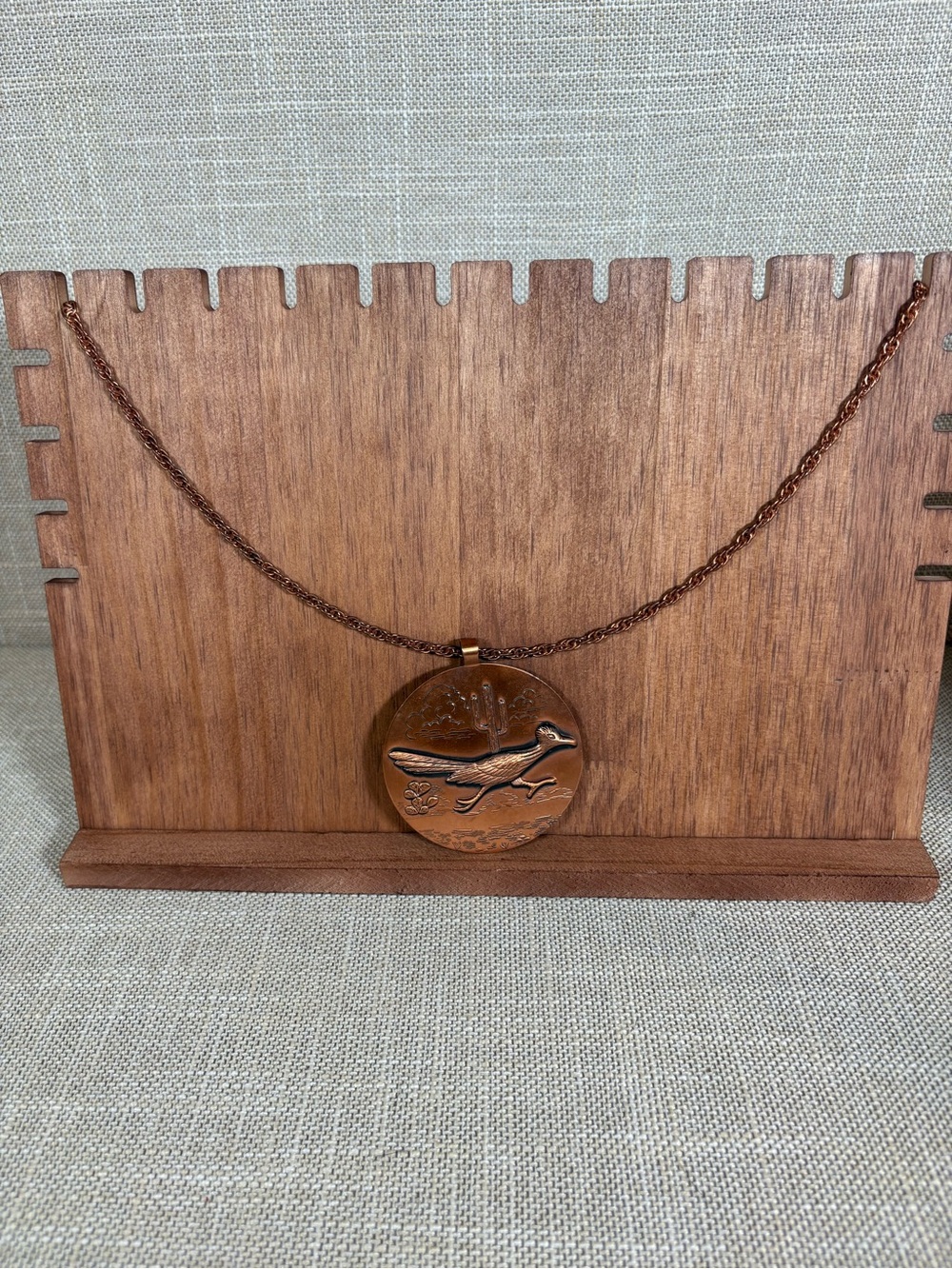 Bell Trading Post Copper Roadrunner Medallion Pendant Necklace - Picture 2 of 12